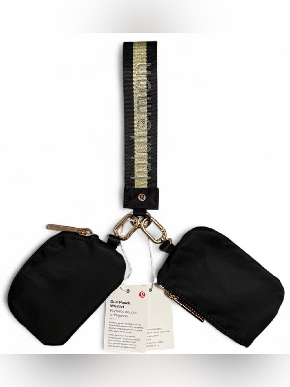 lululemon black and gold dual pouch wristlet - Picture 2 of 4